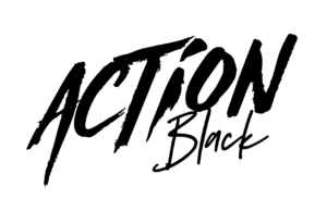 action black white background 